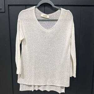 Estelle White Open Knit Sweater Sz S/M